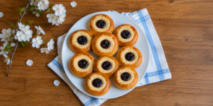A plate of freshly baked Czech sweet pastries