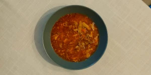 Czech Dršťková polévka - homemade beef tripe soup with aromatic spices