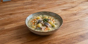 Traditional Lithuanian jūšia herring soup