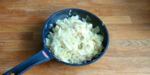 Łazanki - Polish pasta with cabbage and mushrooms - steps-6