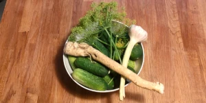 Ogórki kiszone - Polish pickled cucumbers ingredients