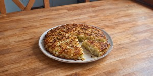 Homemade Rhodope Patatnik with a golden crust