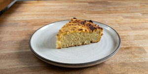 Traditional Rejbak Kurpiowski potato cake with browned crust